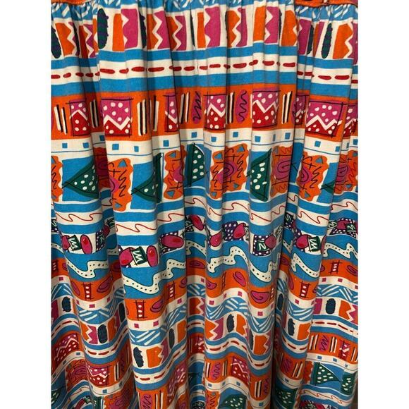 Vintage Y2K 80s print Maxi Dress Rainbow Tribal Design by Go Softly size XL - Picture 4 of 5